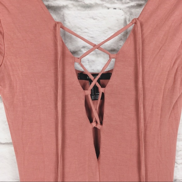 Forever 21 Dusty Rose Short Sleeve Maxi Dress - Picture 2 of 5